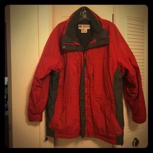 Winter coat - Red and Grey - Removable Lining